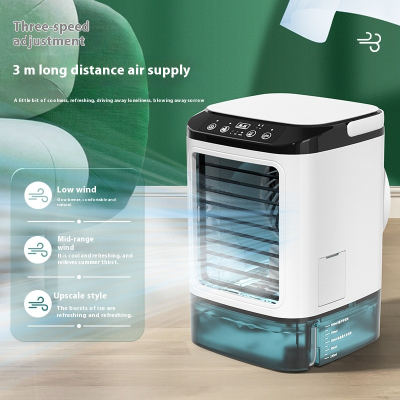 Ventilador Enfriador de Aire Portátil USB con Doble Pulverización